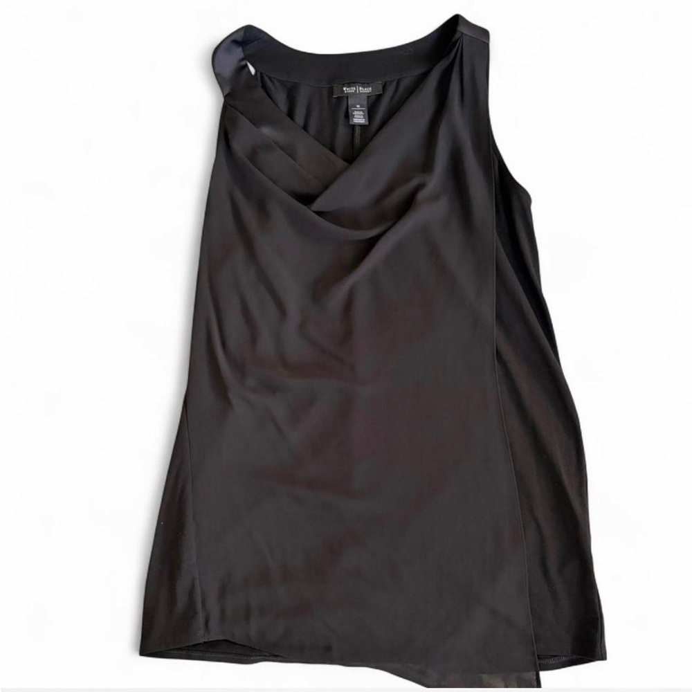 White House Black Market Black Draped V-Neck Halter Cami - Picture 4 of 6